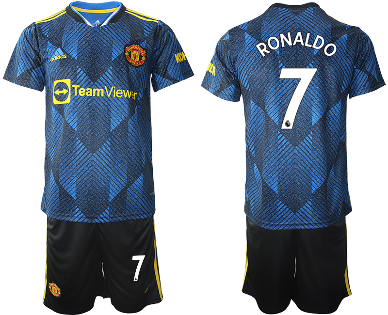 Men 2021-2022 Club Manchester United Second away blue #7 Soccer Jerseys->manchester united jersey->Soccer Club Jersey